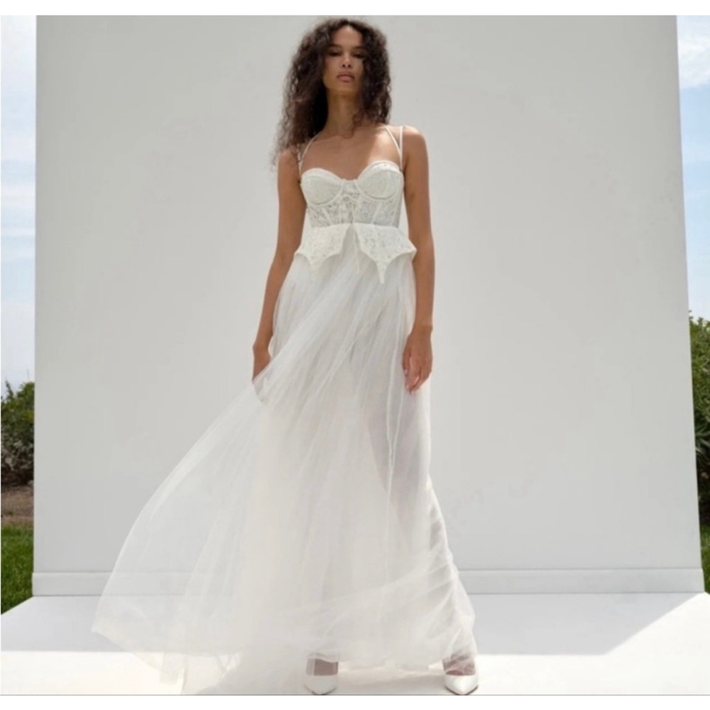 Women's Unbranded White Lace Tulle Wedding Dress S